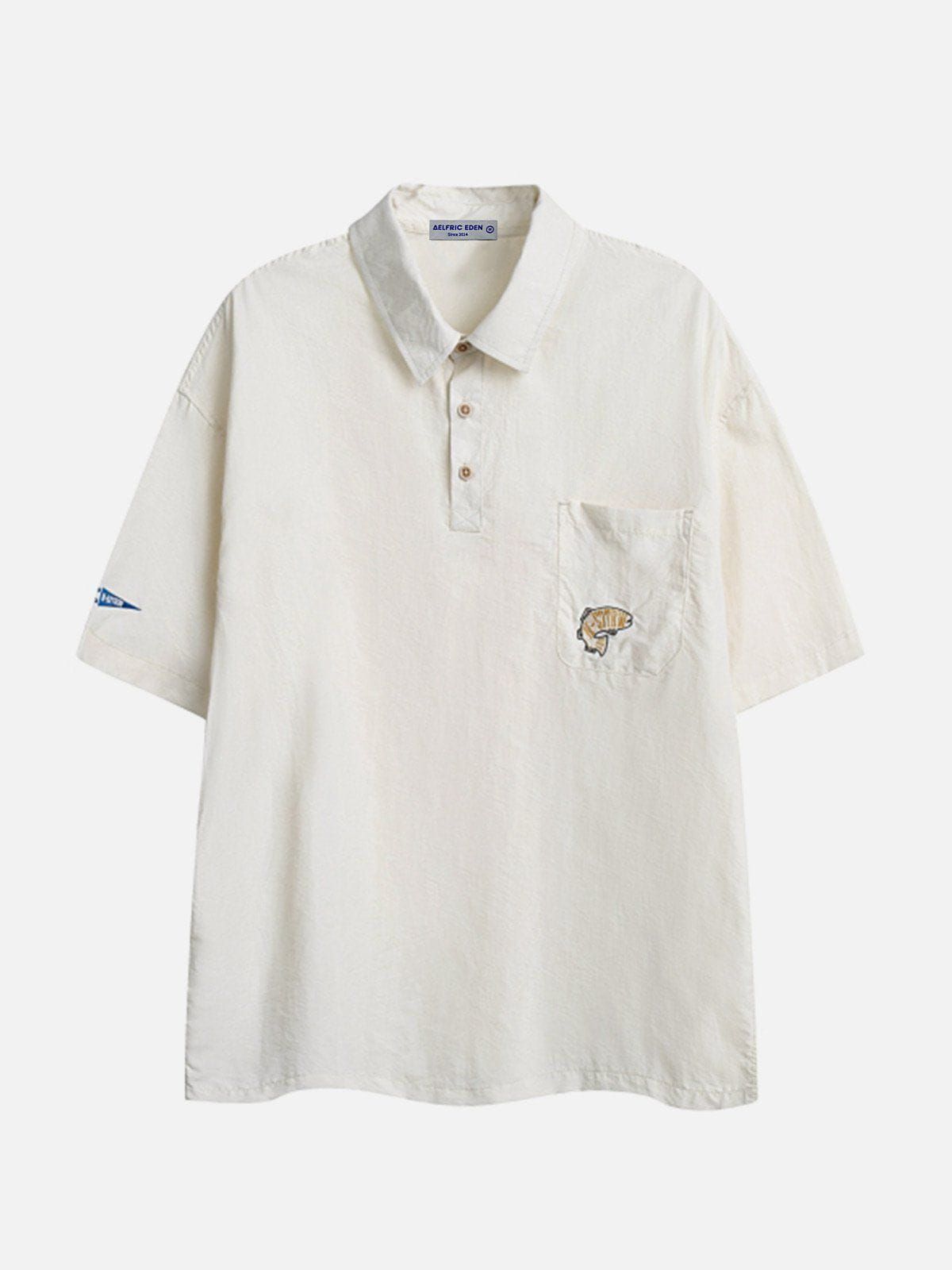 Aelfric Eden Solid Embroidery Polo Collar Tee sold by Aelfric Eden