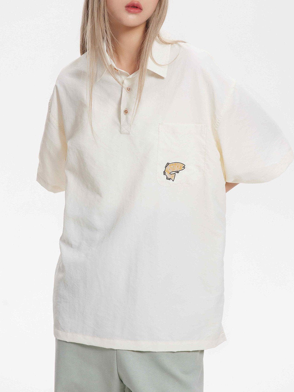 Aelfric Eden Solid Embroidery Polo Collar Tee sold by Aelfric Eden product image thumbnail 2