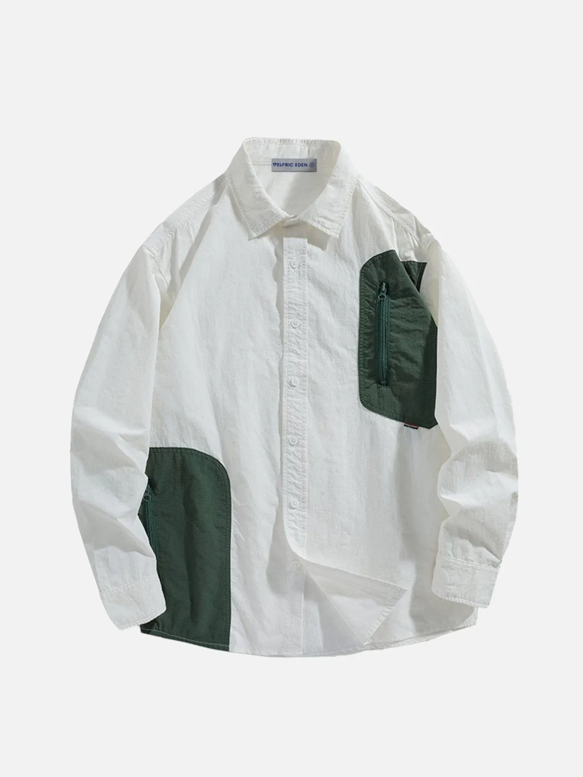 Aelfric Eden Pocket Patchwork Long Sleeve Shirt sold by Aelfric Eden product image thumbnail 2