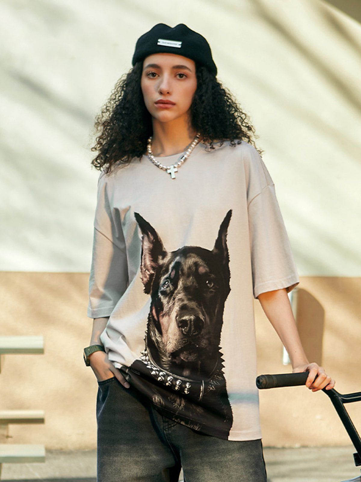 Aelfric Eden Doberman Print Cotton Tee sold by Aelfric Eden product image thumbnail 2