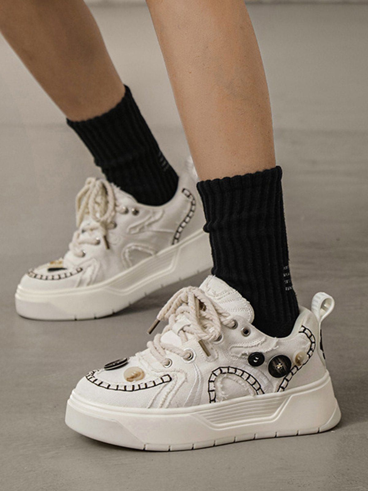 Starry Climb Button Decoration Skate Shoes sold by Aelfric Eden product image thumbnail 3