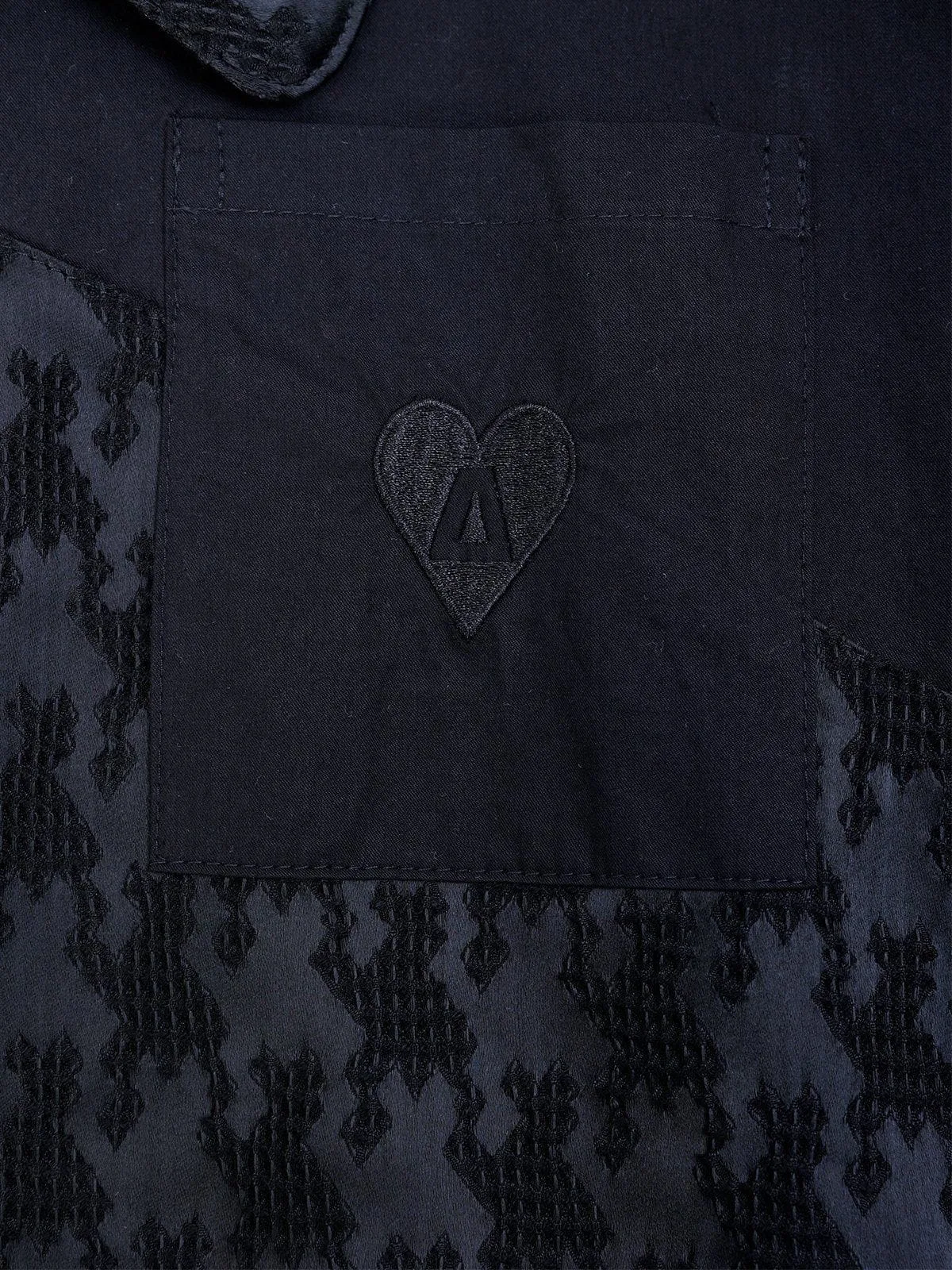 Aelfric Eden Texture Patchwork Short Sleeve Shirt sold by Aelfric Eden product image thumbnail 5