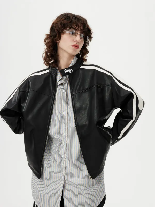 Aelfric Eden Cropped Faux Leather Racer Moto Jacket sold by Aelfric Eden