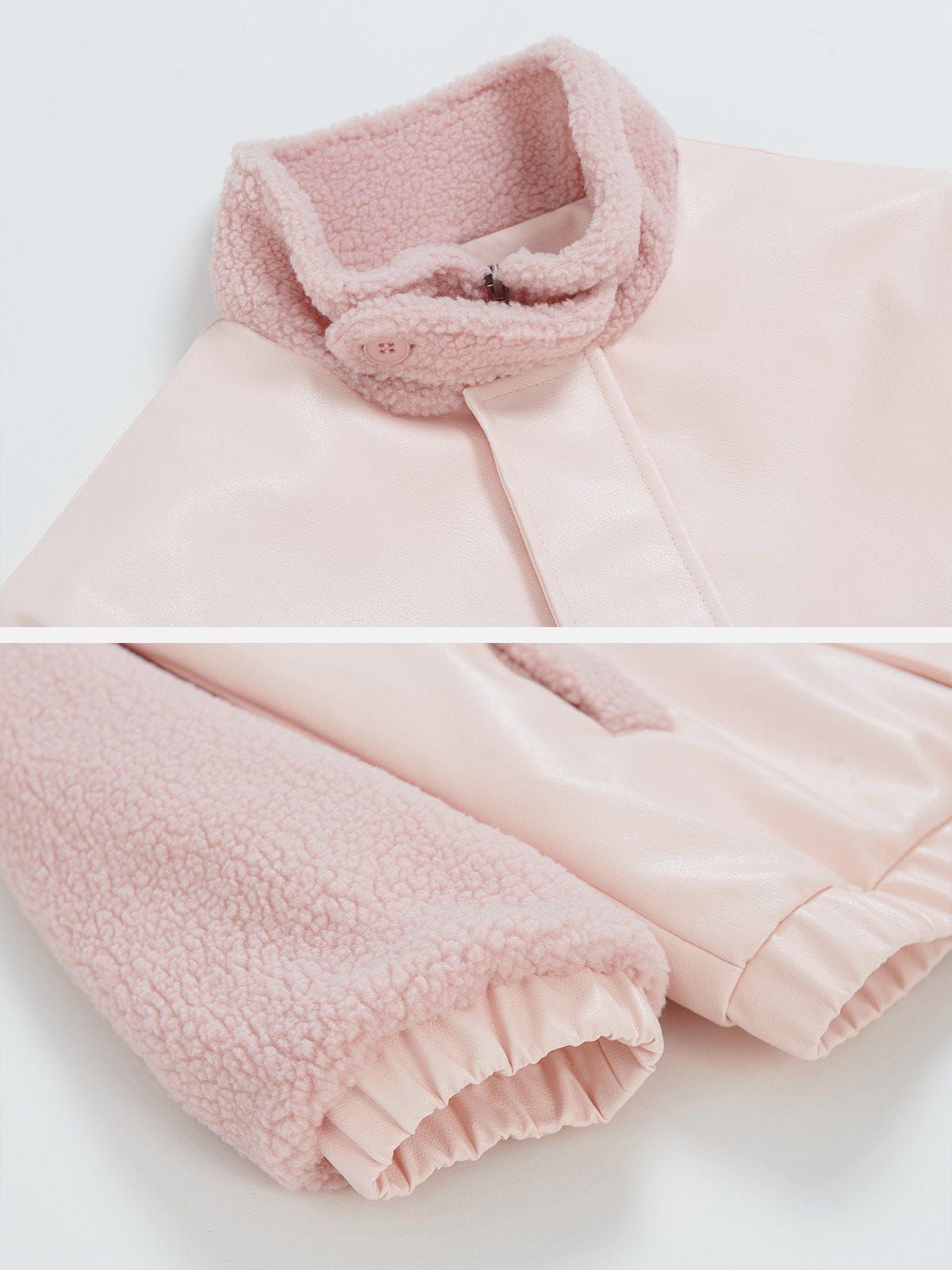 Aelfric Eden Solid Patchwork Leather Winter Coat sold by Aelfric Eden product image thumbnail 6