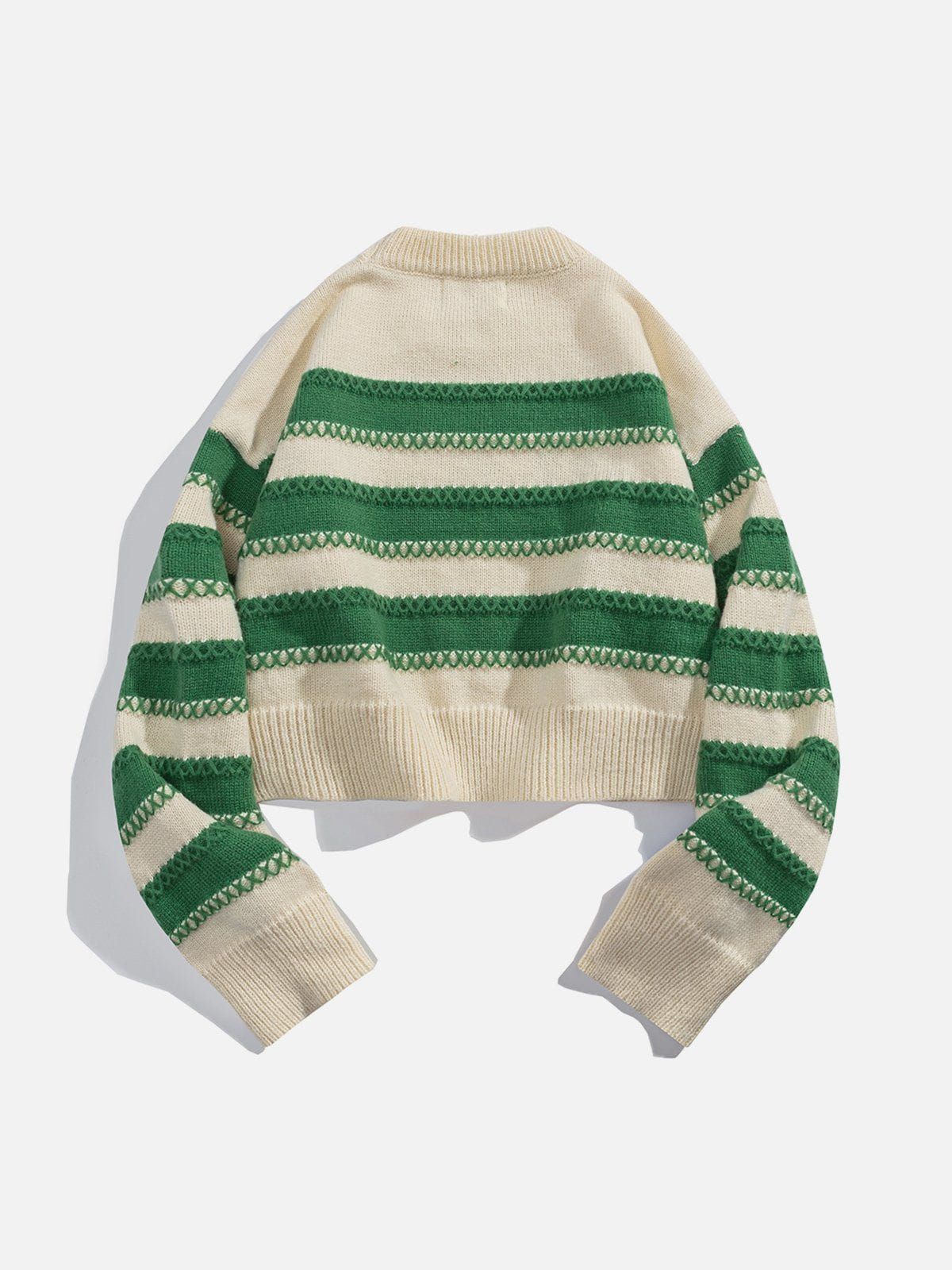Colorblock Stripe Crop Knit Sweater sold by Aelfric Eden product image thumbnail 2