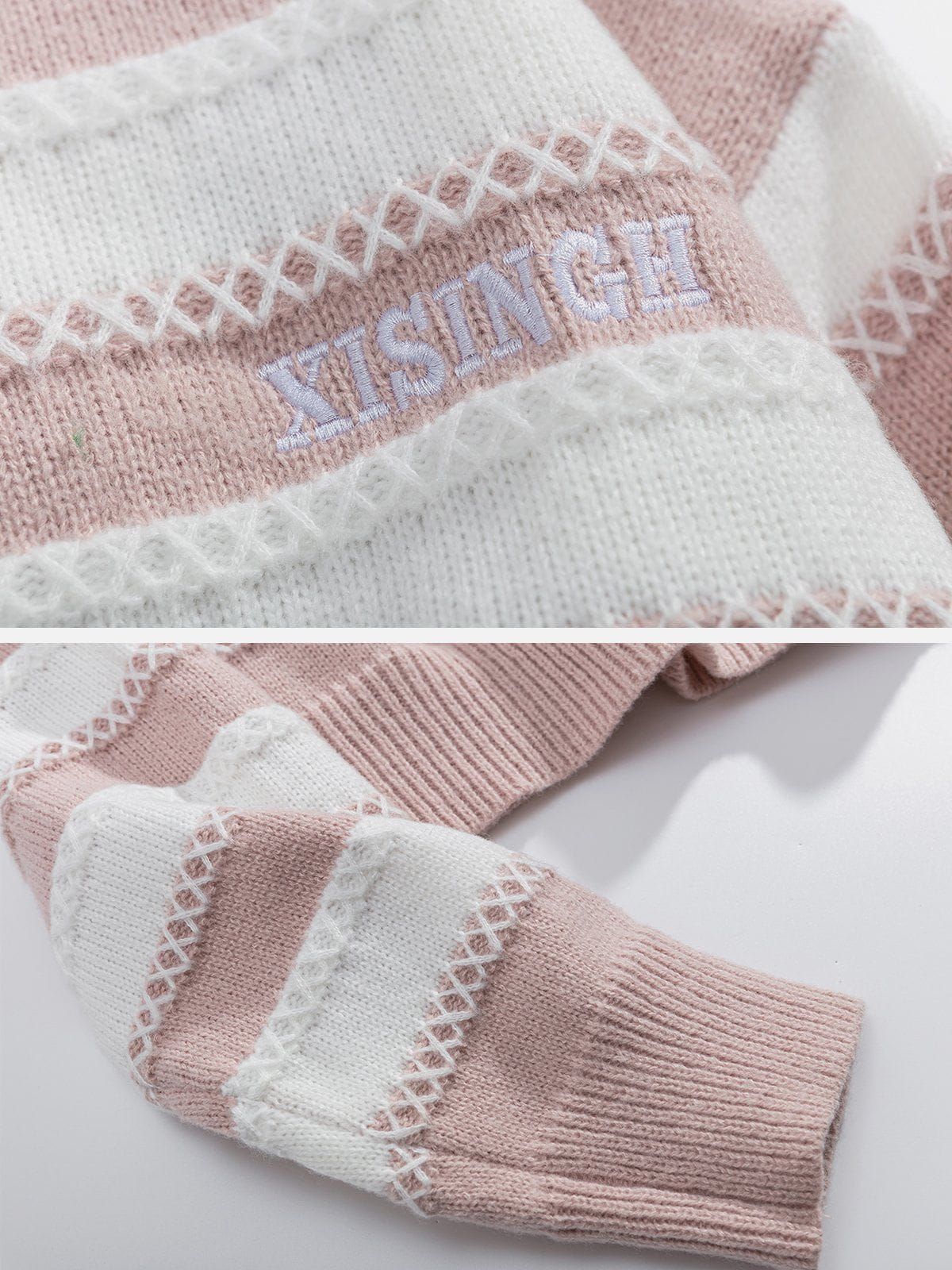 Colorblock Stripe Crop Knit Sweater sold by Aelfric Eden product image thumbnail 5