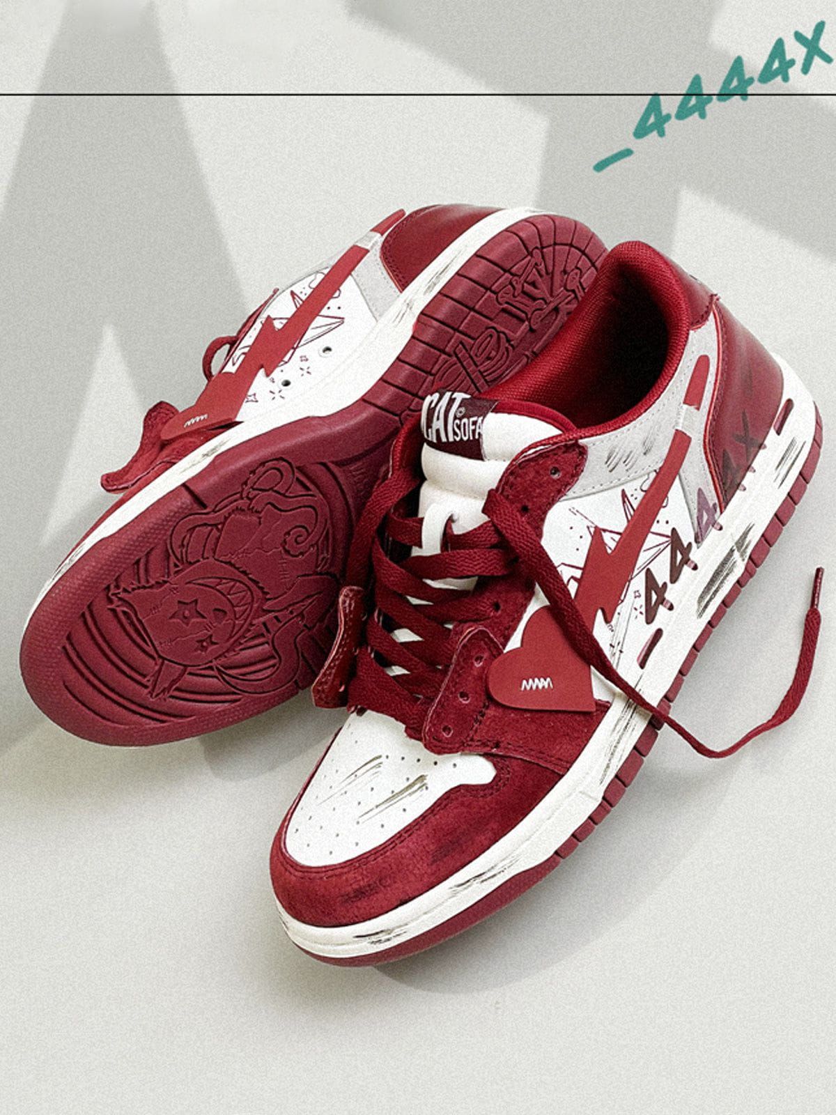 StarryClimb Graffiti Distressed Heart Skate Shoes sold by Aelfric Eden product image thumbnail 7