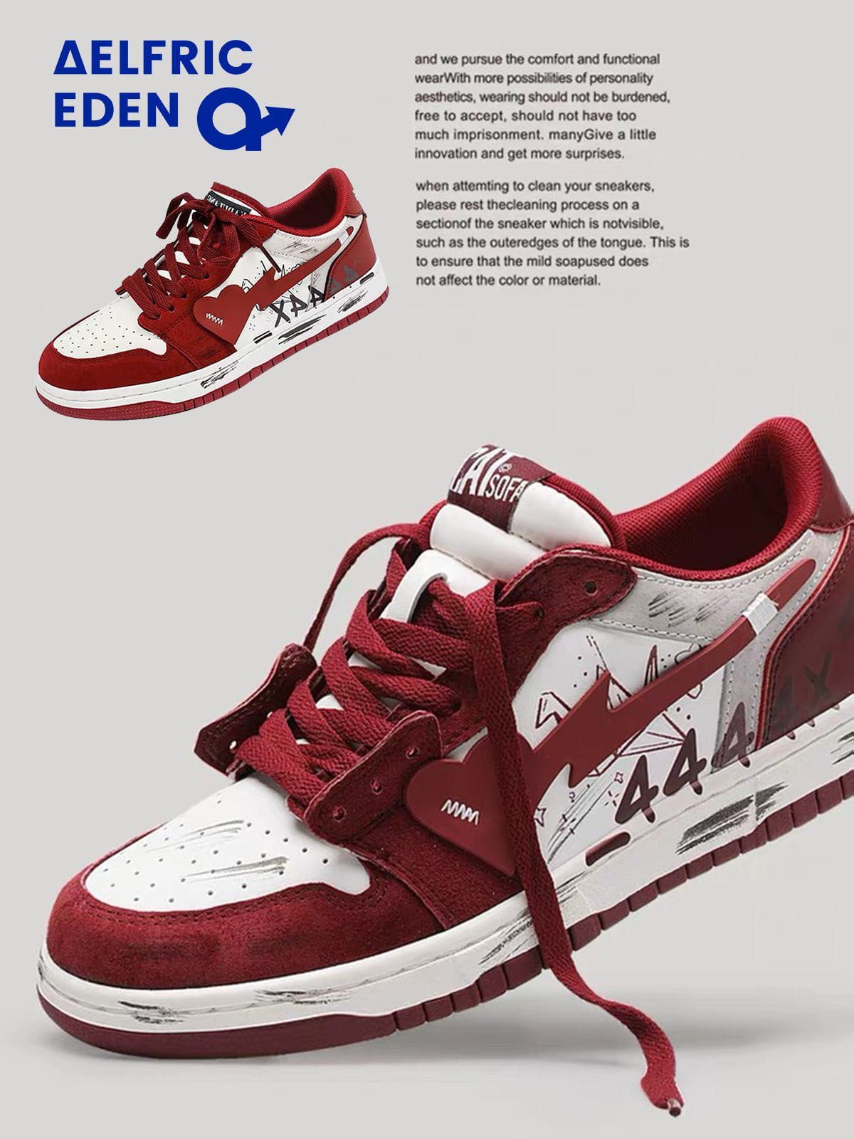 StarryClimb Graffiti Distressed Heart Skate Shoes sold by Aelfric Eden product image thumbnail 4