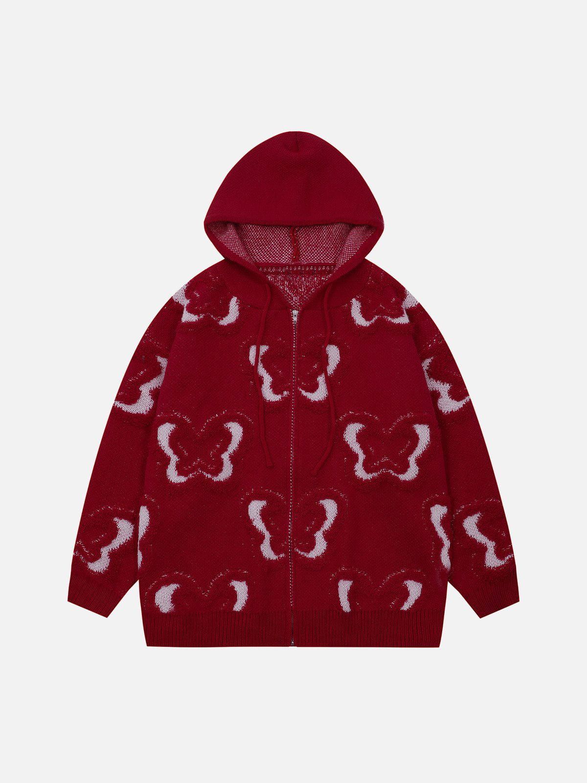 Aelfric Eden Butterfly Flocked Knit Hoodie sold by Aelfric Eden product image thumbnail 3