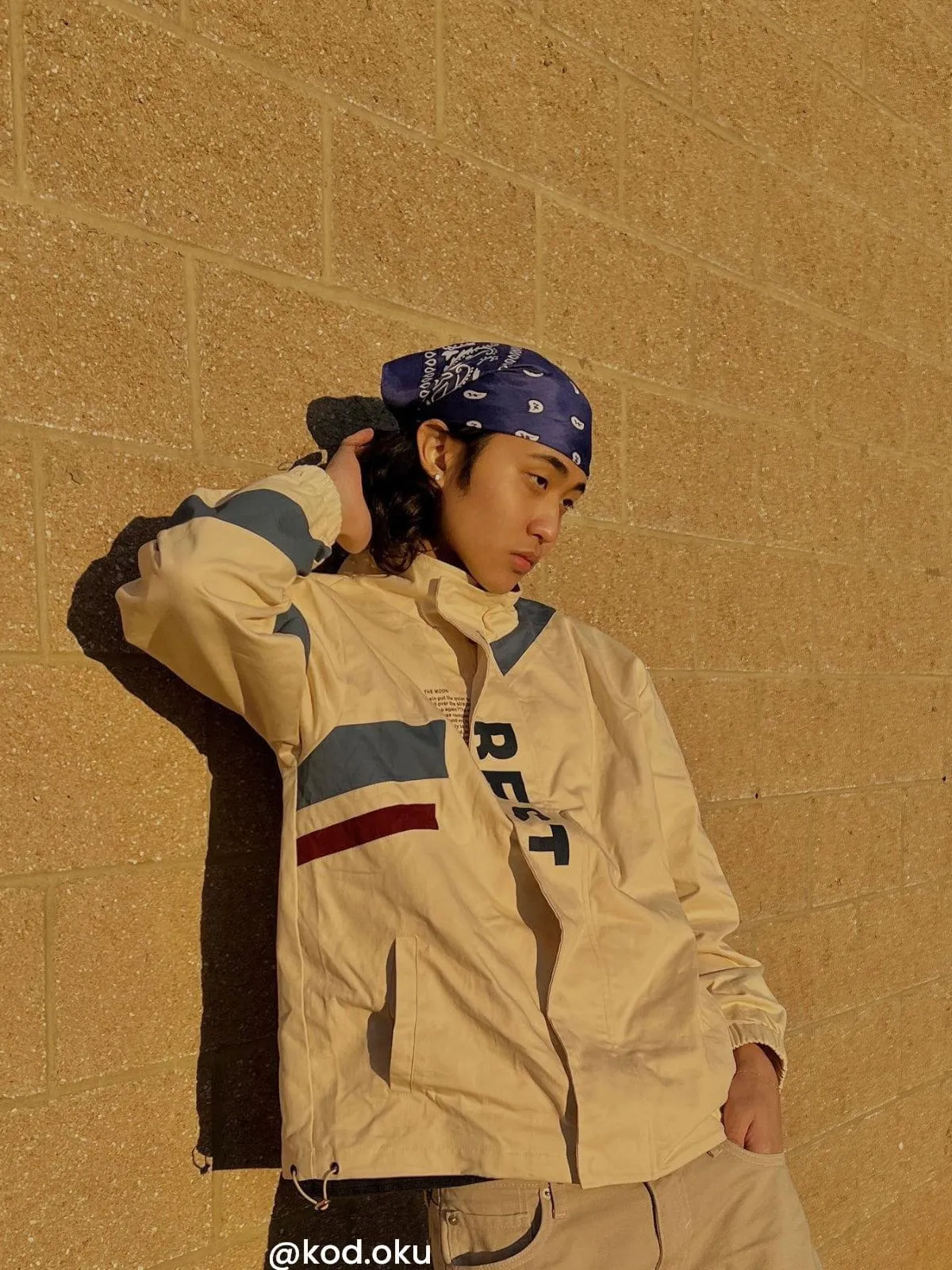 Aelfric Eden Vintage Letter Print Patchwork Jacket sold by Aelfric Eden product image thumbnail 2