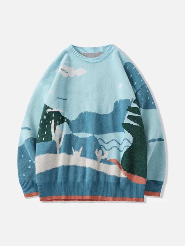 Aelfric Eden Cartoon Patchwork Knit Sweater sold by Aelfric Eden