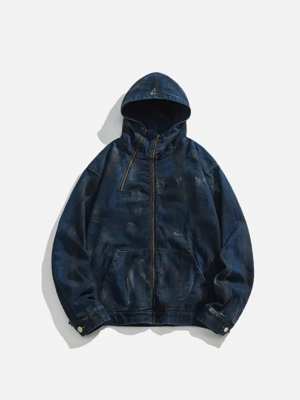 Aelfric Eden Splash-Ink Hooded Denim Jacket sold by Aelfric Eden
