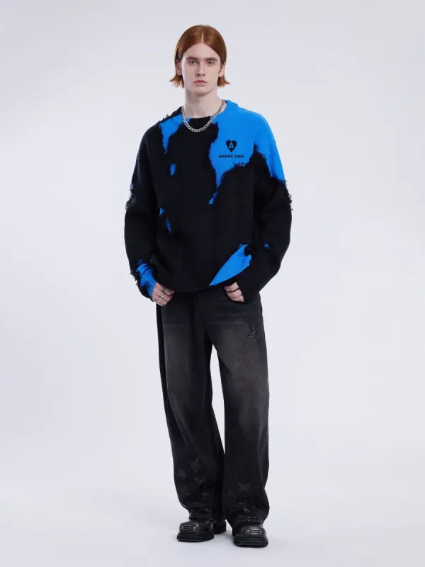 City of Love Color Blocking Distressed Sweater sold by Aelfric Eden