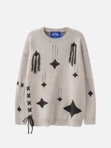 Aelfric Eden Star Jacquard Distressed Sweater sold by Aelfric Eden