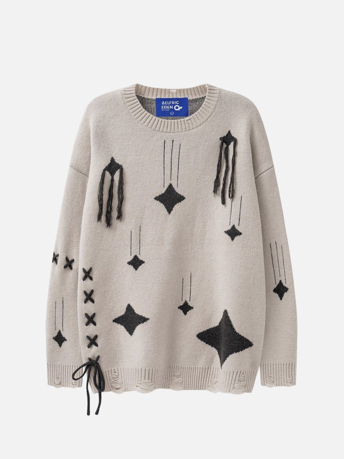 Aelfric Eden Star Jacquard Distressed Sweater sold by Aelfric Eden product image thumbnail 2