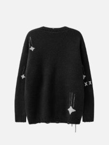 Aelfric Eden Star Jacquard Distressed Sweater sold by Aelfric Eden