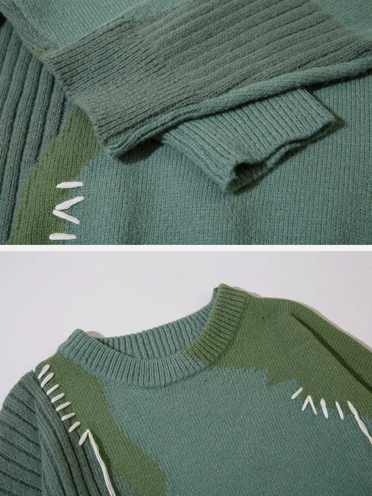 Aelfric Eden Contrast Color Stitching Sweater sold by Aelfric Eden product image thumbnail 4
