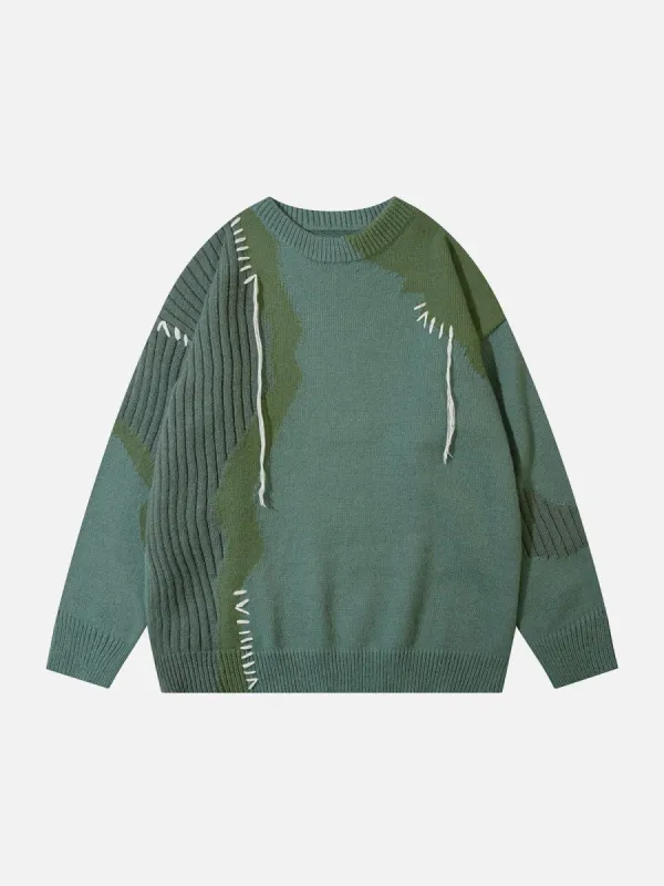 Aelfric Eden Contrast Color Stitching Sweater sold by Aelfric Eden