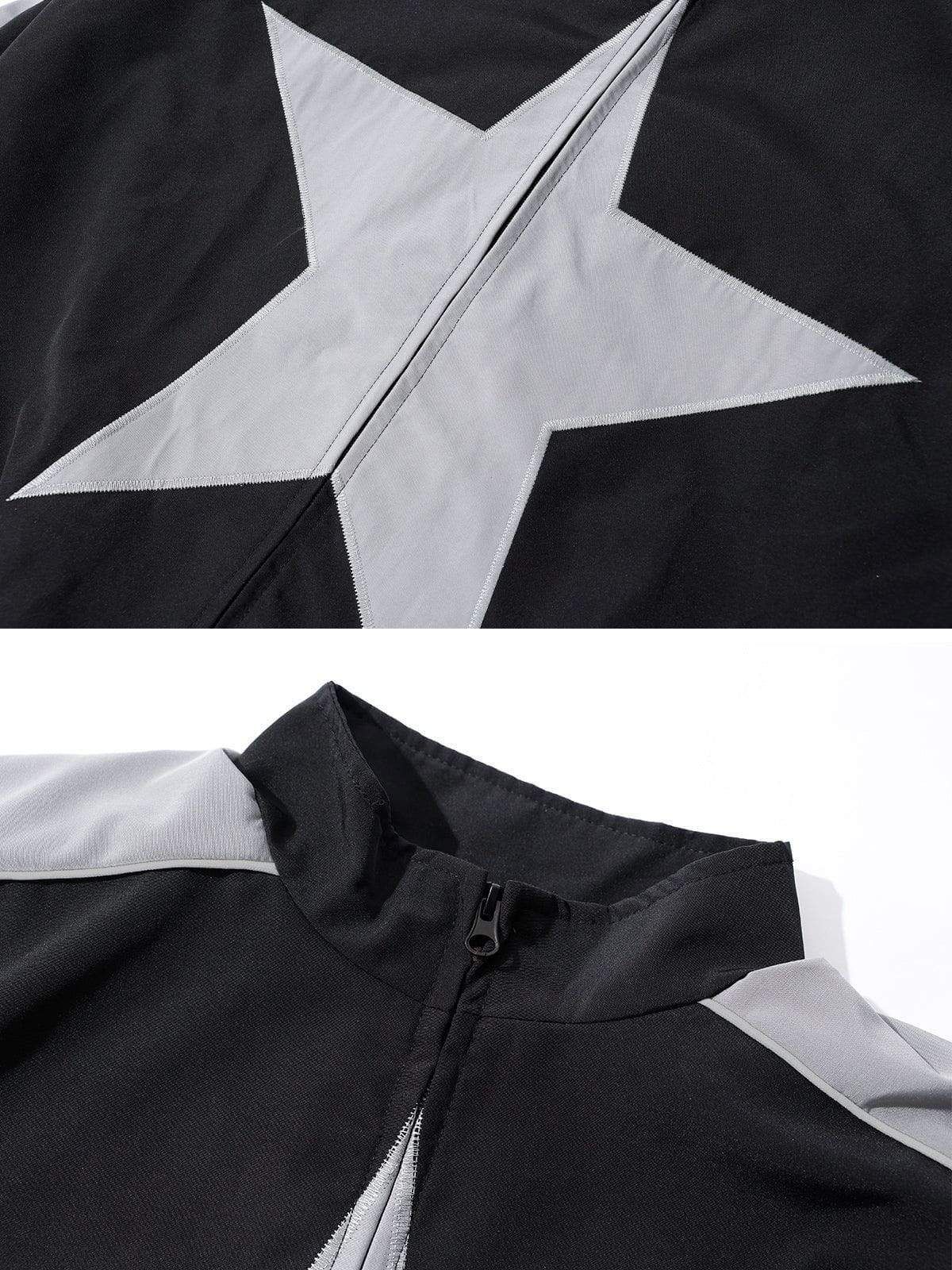 Aelfric Eden Reflective Stripe Star Zipper Jacket sold by Aelfric Eden product image thumbnail 5