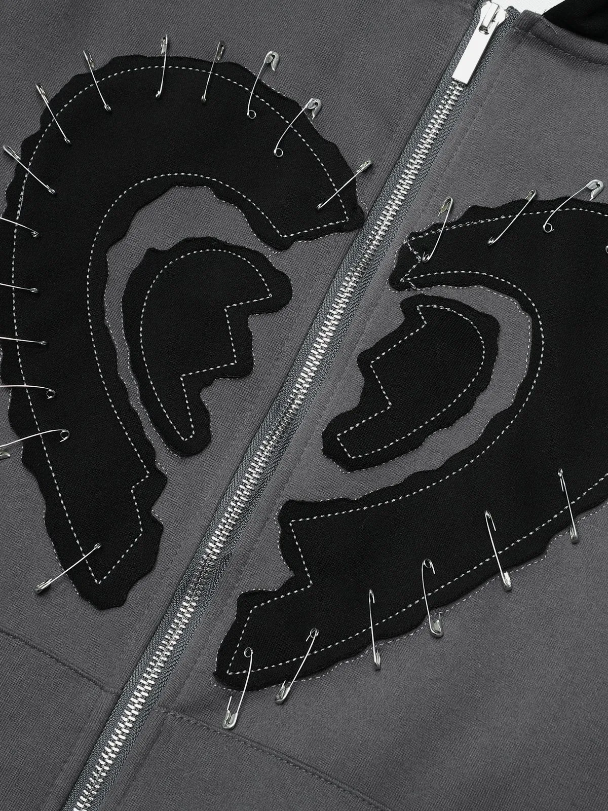 Aelfric Eden Pin Embroidery Heart Zip Up Hoodie sold by Aelfric Eden product image thumbnail 4