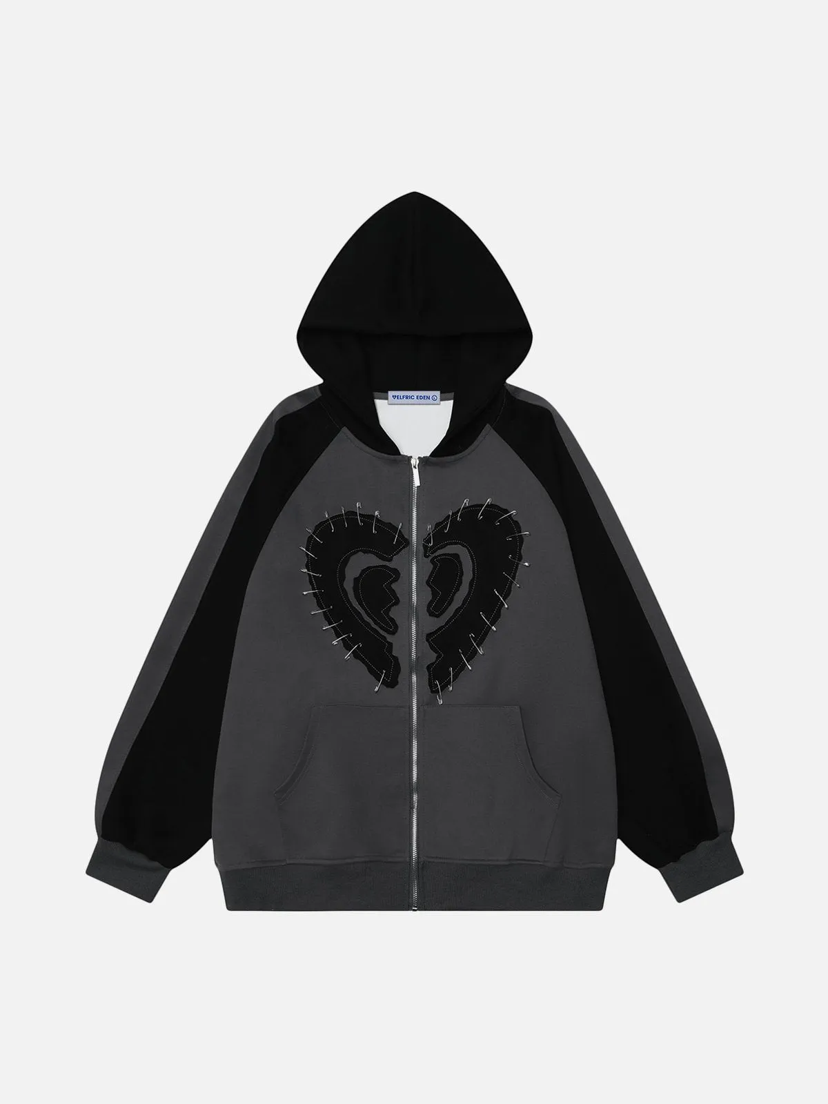 Aelfric Eden Pin Embroidery Heart Zip Up Hoodie sold by Aelfric Eden