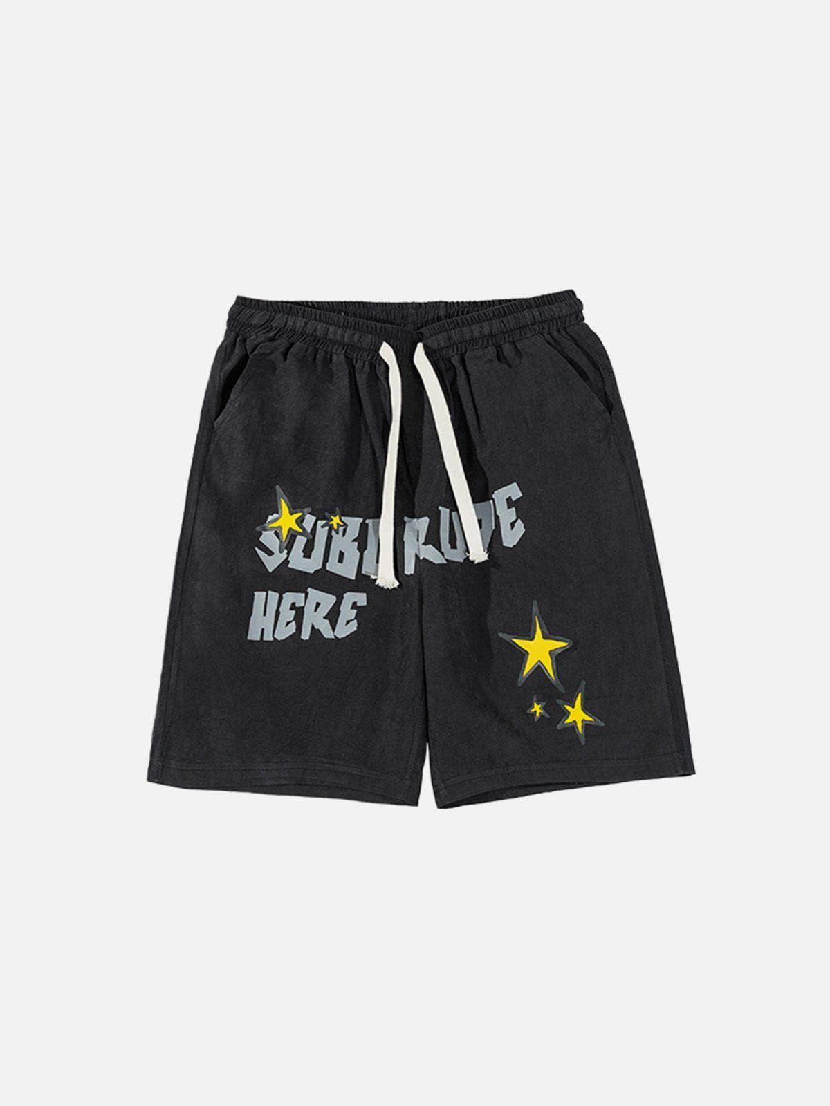 Aelfric Eden Letter Stars Graphic Shorts sold by Aelfric Eden product image thumbnail 3