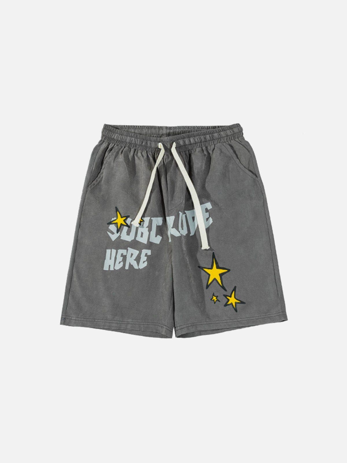 Aelfric Eden Letter Stars Graphic Shorts sold by Aelfric Eden