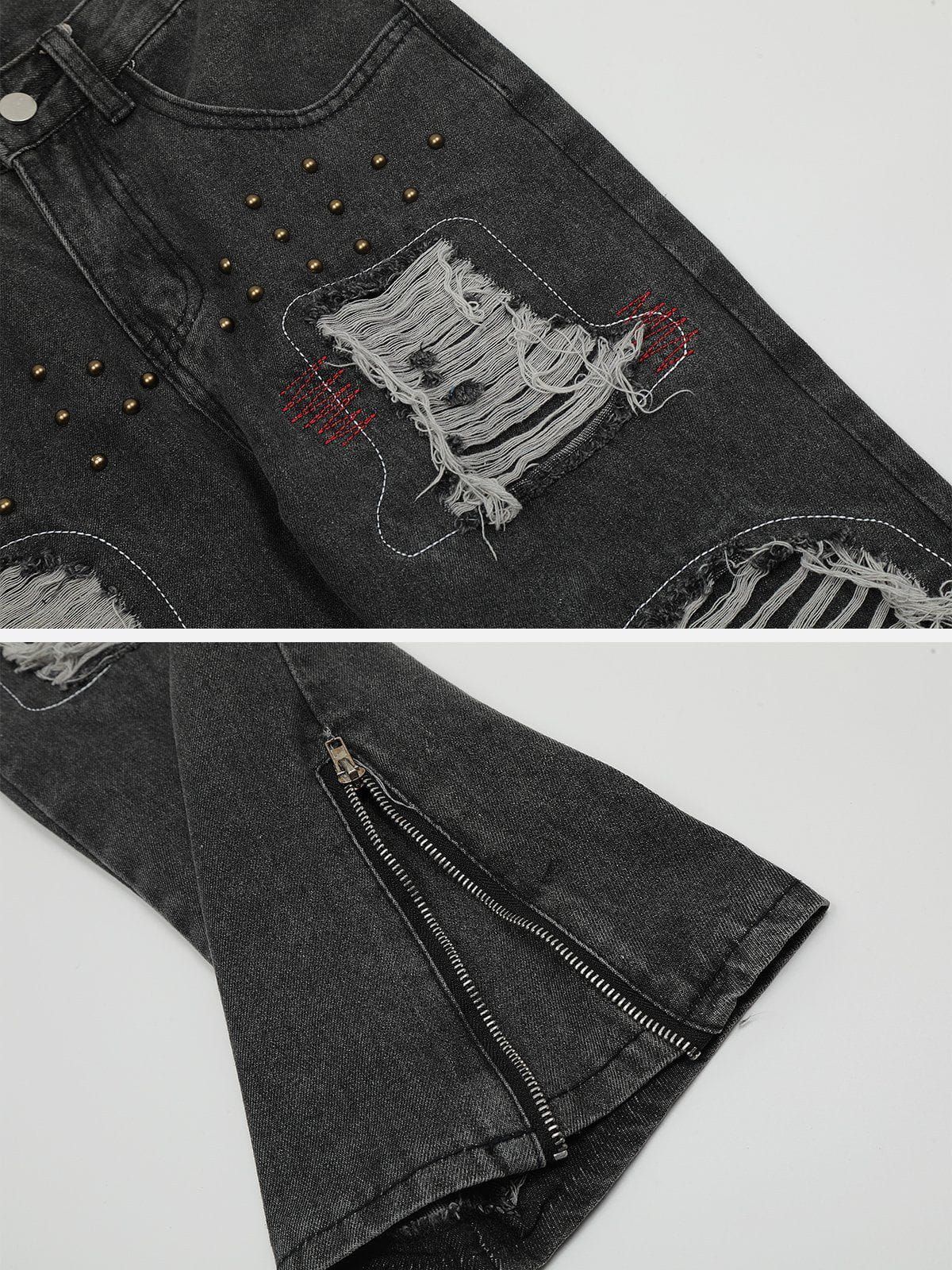 Aelfric Eden Distressed ZIP UP Jeans sold by Aelfric Eden product image thumbnail 4