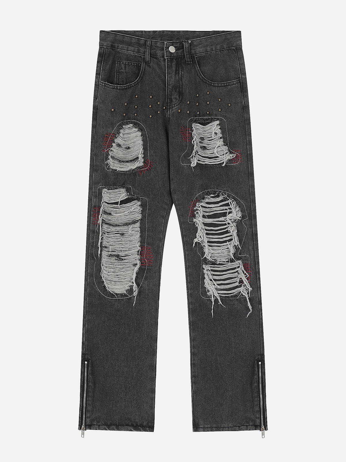 Aelfric Eden Distressed ZIP UP Jeans sold by Aelfric Eden product image thumbnail 2