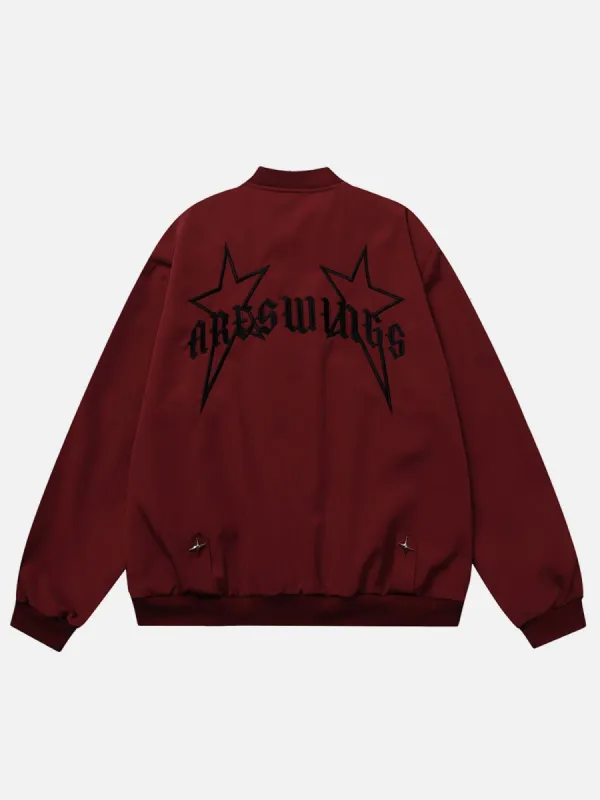 Aelfric Eden Letter Star Embroidery Bomber Jackets sold by Aelfric Eden