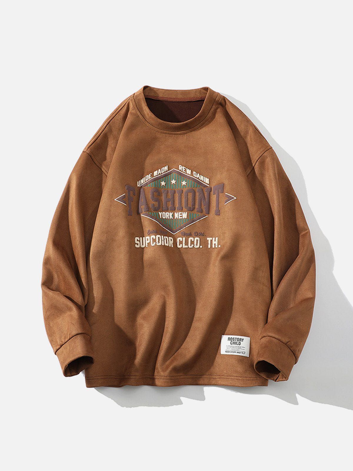 Aelfric Eden Foam Printing Round Neck Suede Sweatshirt sold by Aelfric Eden