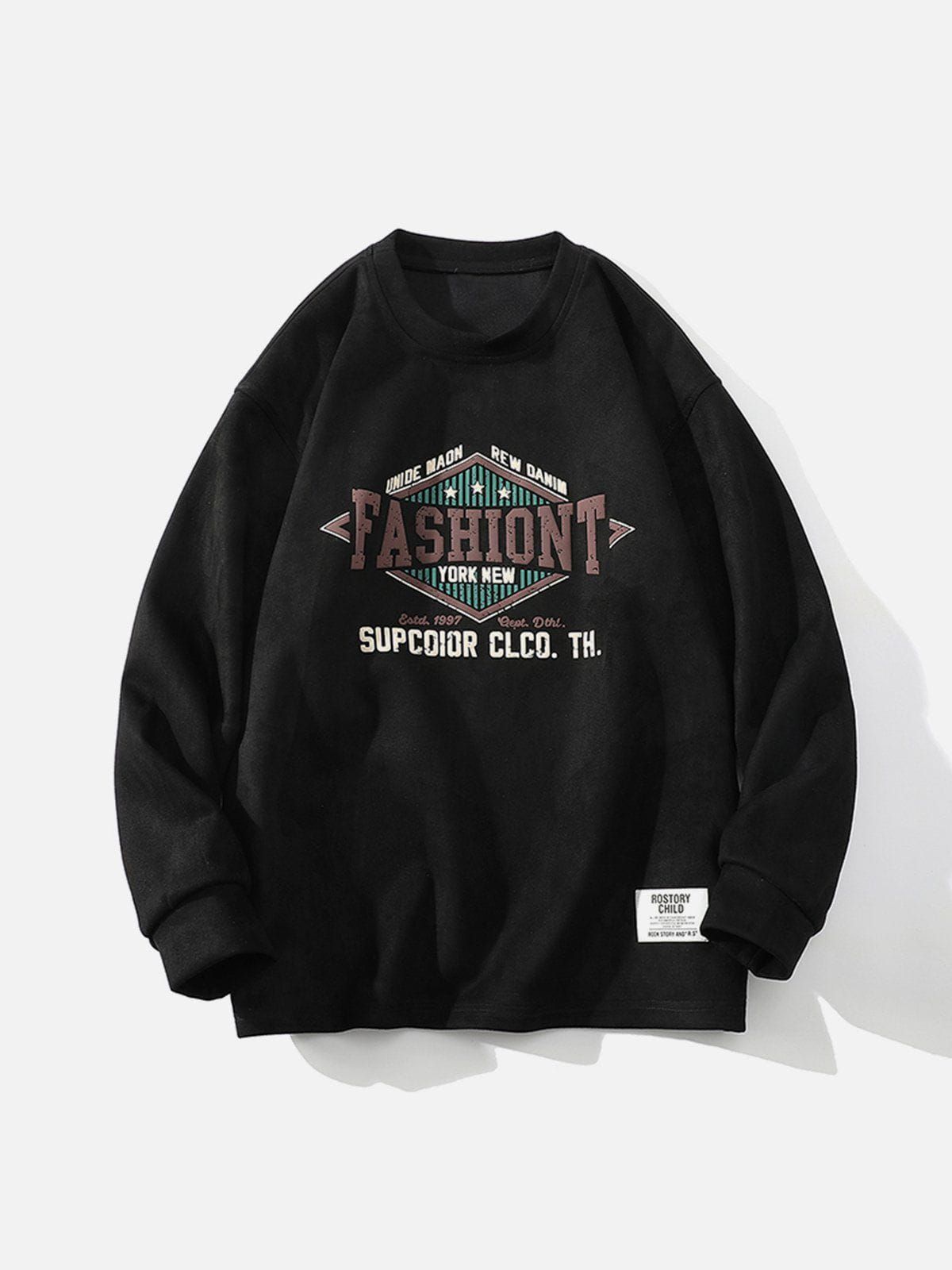 Aelfric Eden Foam Printing Round Neck Suede Sweatshirt sold by Aelfric Eden product image thumbnail 4