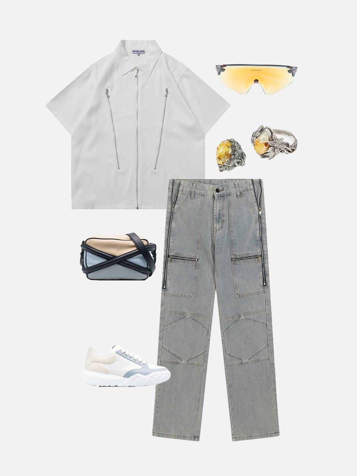 Aelfric Eden ZIP UP Short Sleeve Shirts sold by Aelfric Eden product image thumbnail 4