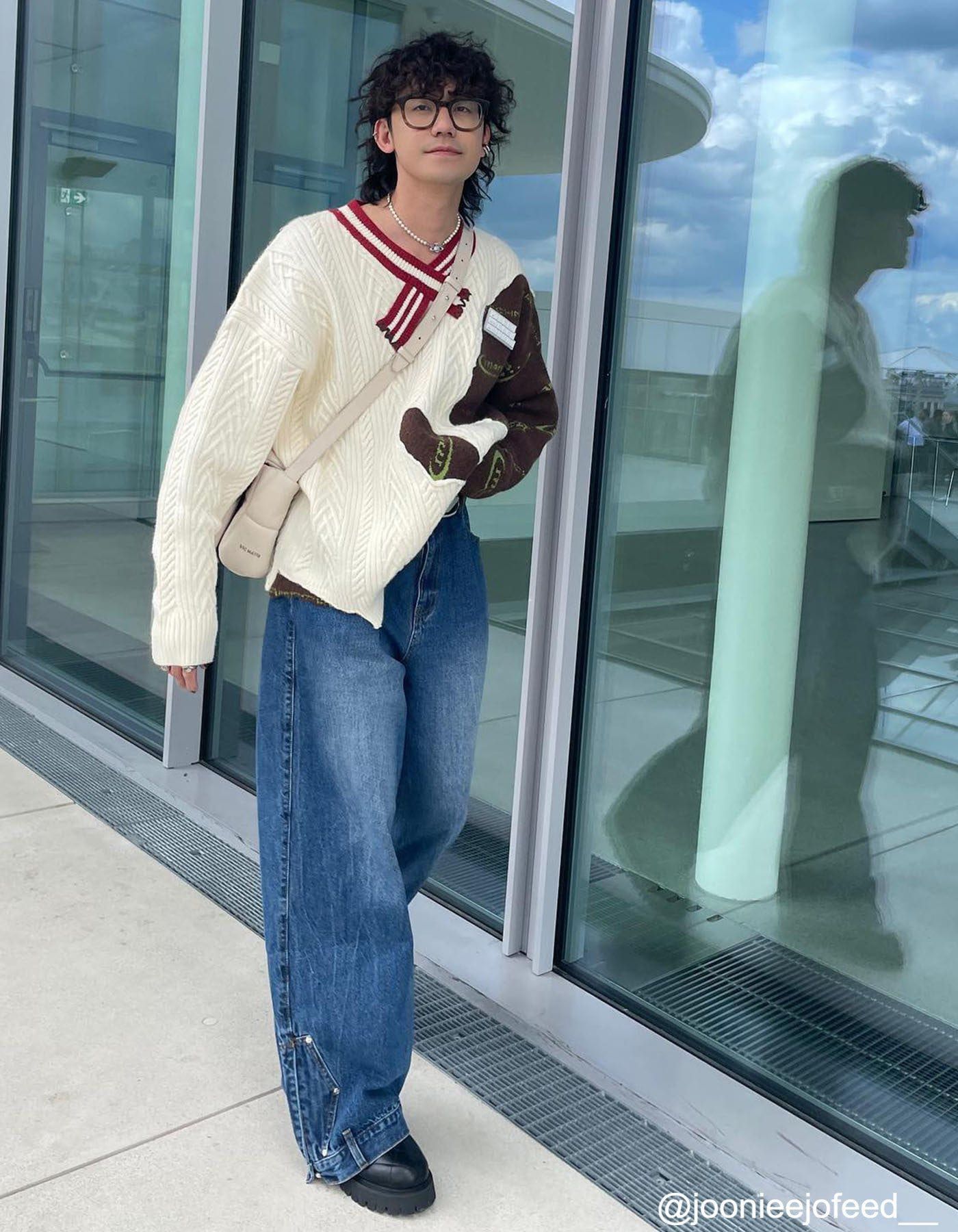 Aelfric Eden Irregular Patchwork Preppy Sweater sold by Aelfric Eden product image thumbnail 3