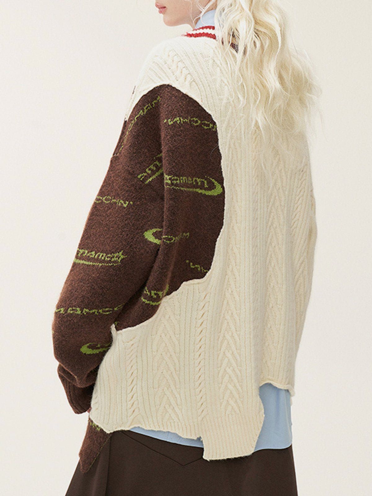 Aelfric Eden Irregular Patchwork Preppy Sweater sold by Aelfric Eden product image thumbnail 6