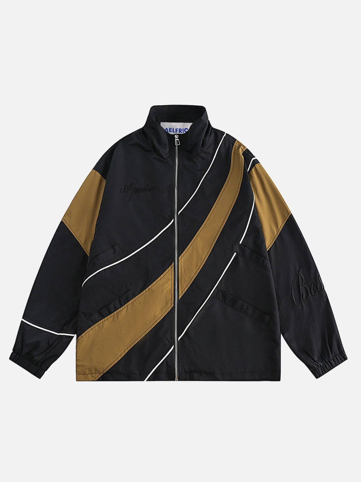 Aelfric Eden Oblique Stripe Patchwork Jacket sold by Aelfric Eden product image thumbnail 2