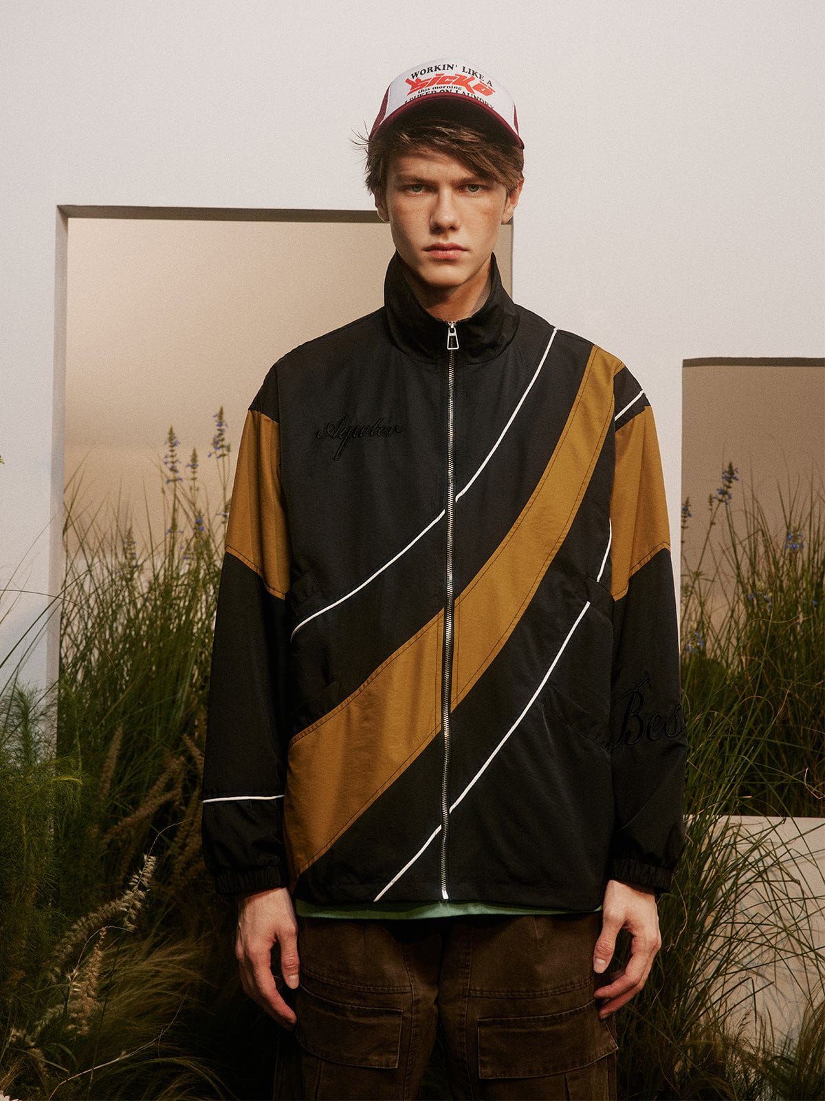 Aelfric Eden Oblique Stripe Patchwork Jacket sold by Aelfric Eden