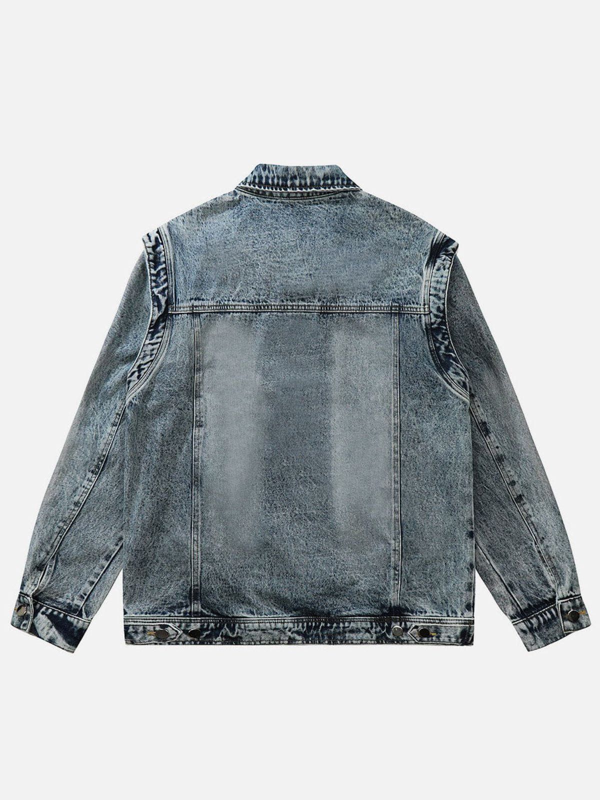 Aelfric Eden Washed Patchwork Denim Jacket sold by Aelfric Eden product image thumbnail 2