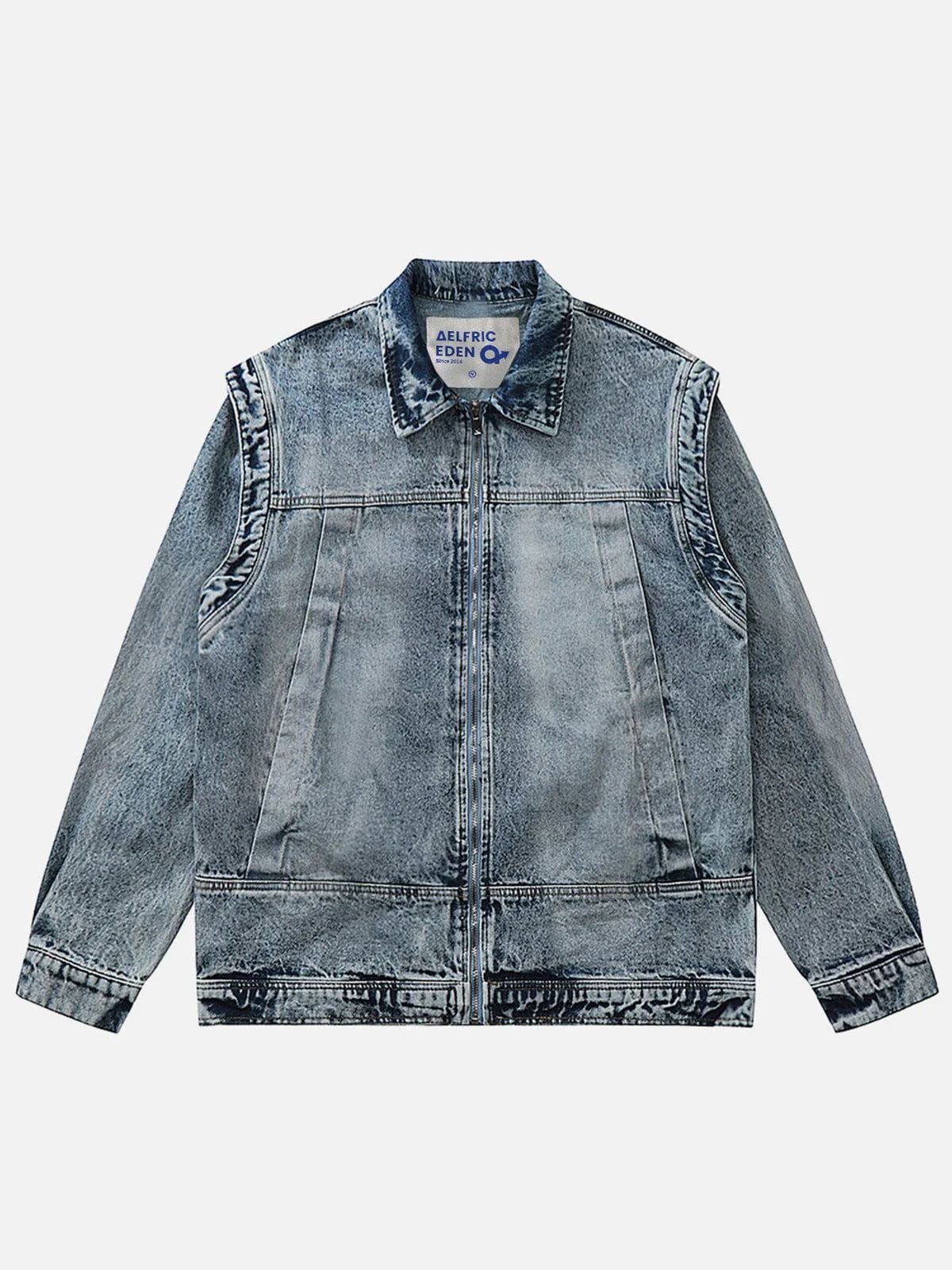 Aelfric Eden Washed Patchwork Denim Jacket sold by Aelfric Eden