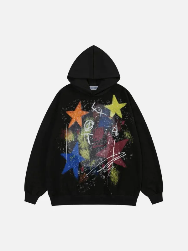 Aelfric Eden Graffiti Colorful Star Hoodie sold by Aelfric Eden