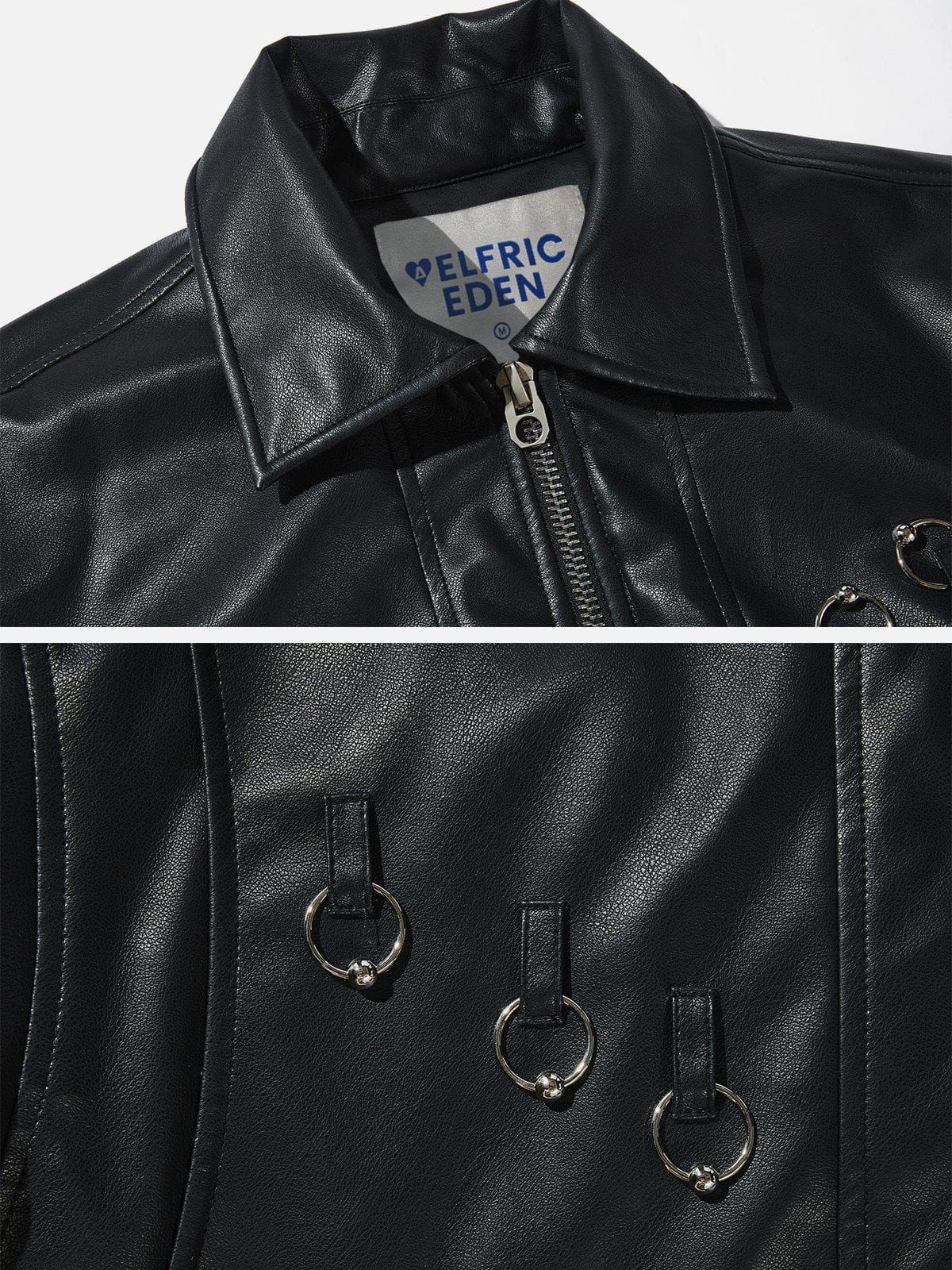 Aelfric Eden Faux Leather Patchwork Racing Jacket sold by Aelfric Eden product image thumbnail 4