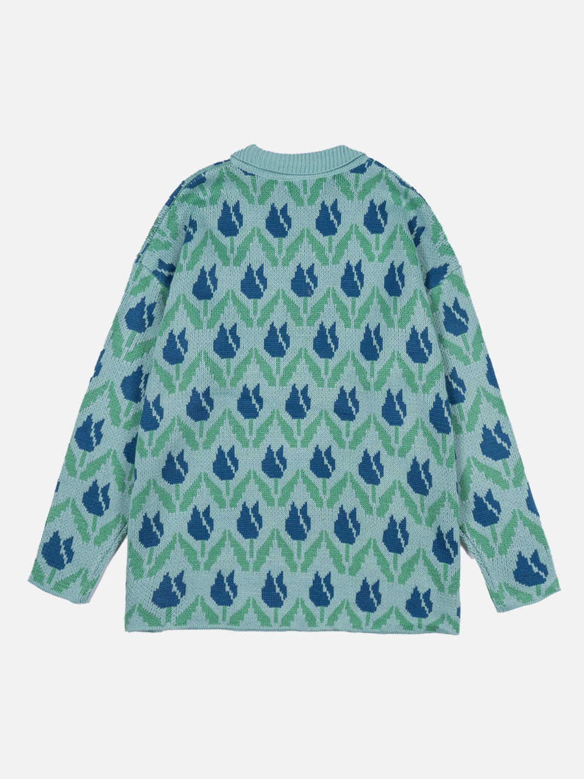 Aelfric Eden Floral Jacquard Polo Sweater sold by Aelfric Eden product image thumbnail 4