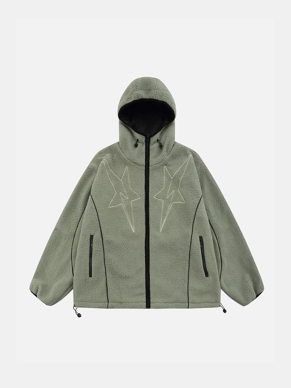 Aelfric Eden Embroidery Star Hooded Sherpa Jacket sold by Aelfric Eden