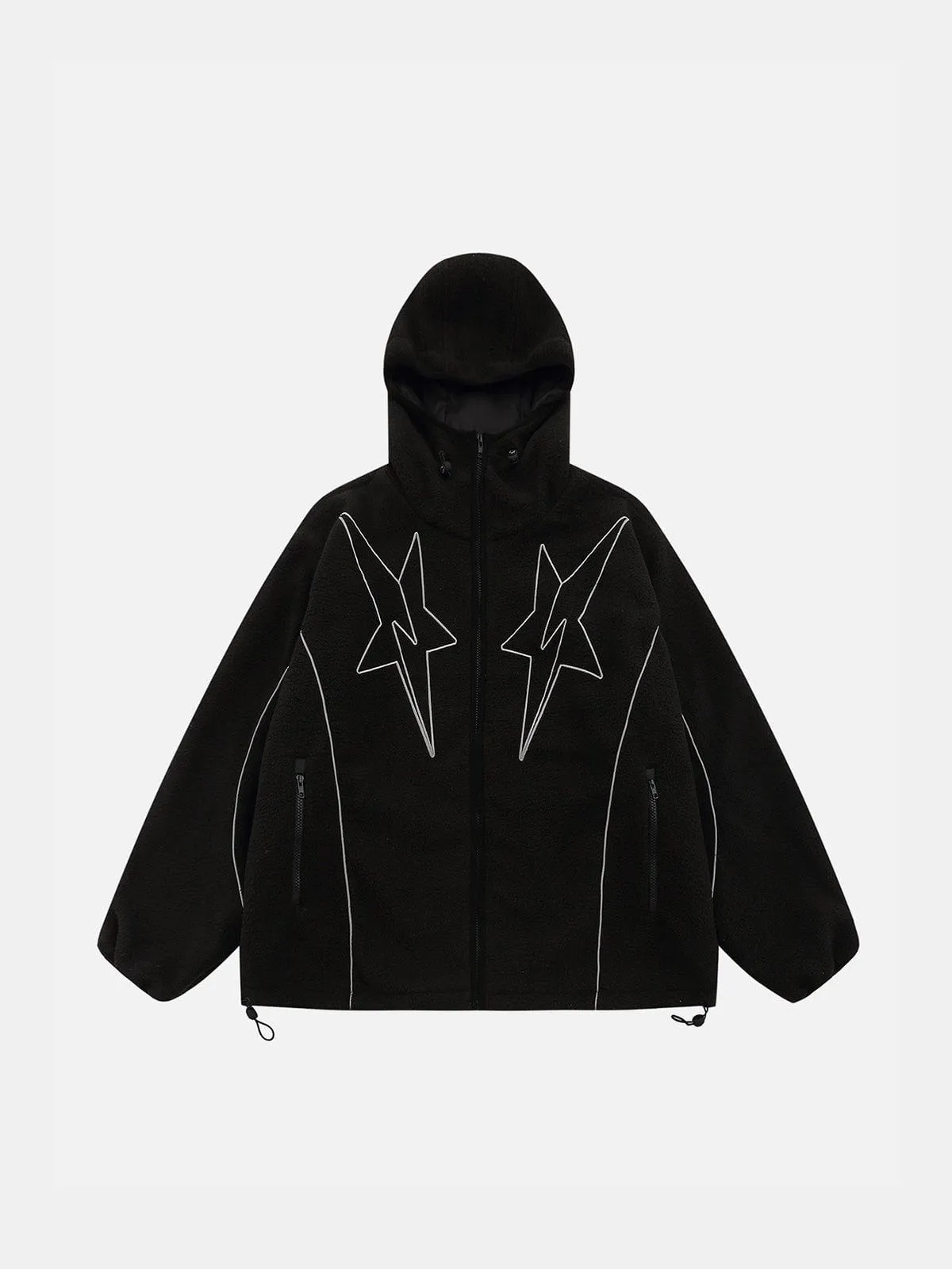 Aelfric Eden Embroidery Star Hooded Sherpa Jacket sold by Aelfric Eden product image thumbnail 2
