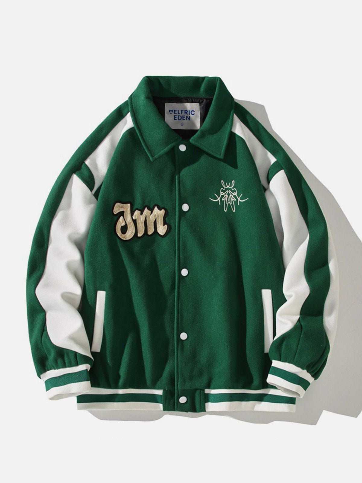 Aelfric Eden Embroidery Fold-Over Varsity Jacket sold by Aelfric Eden
