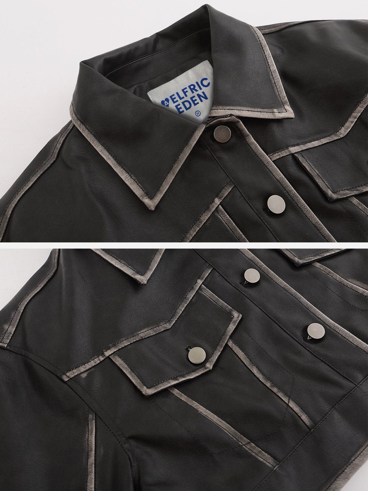 Vintage Washed Leather Jacket sold by Aelfric Eden product image thumbnail 3