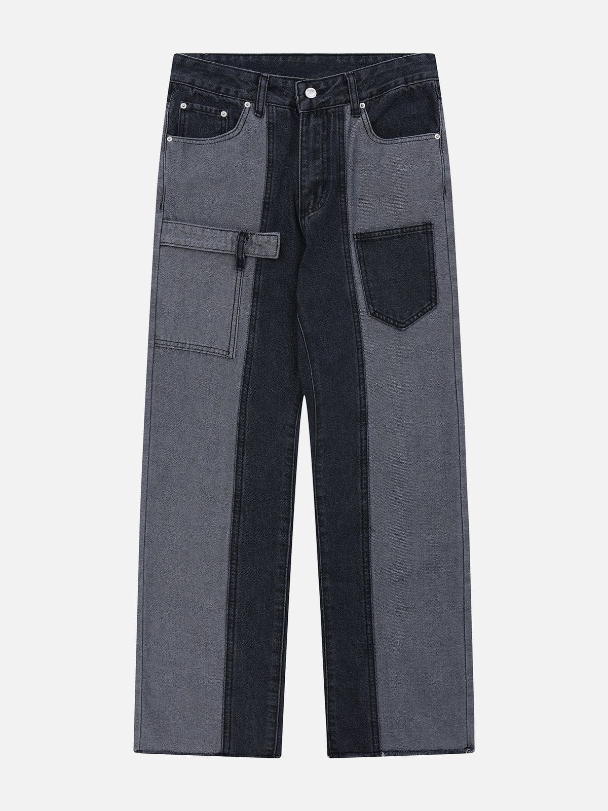 Aelfric Eden Color Blocking Multi Pocket Straight-Leg Jeans sold by Aelfric Eden