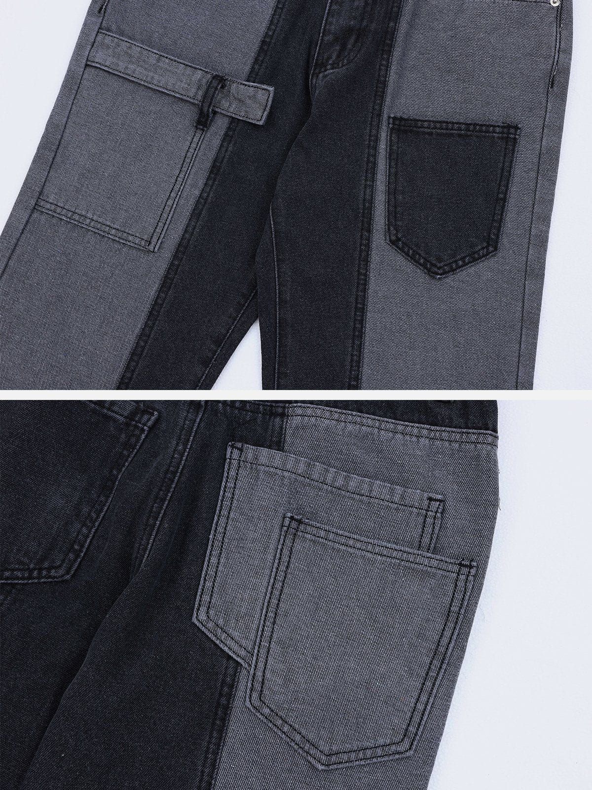 Aelfric Eden Color Blocking Multi Pocket Straight-Leg Jeans sold by Aelfric Eden product image thumbnail 3