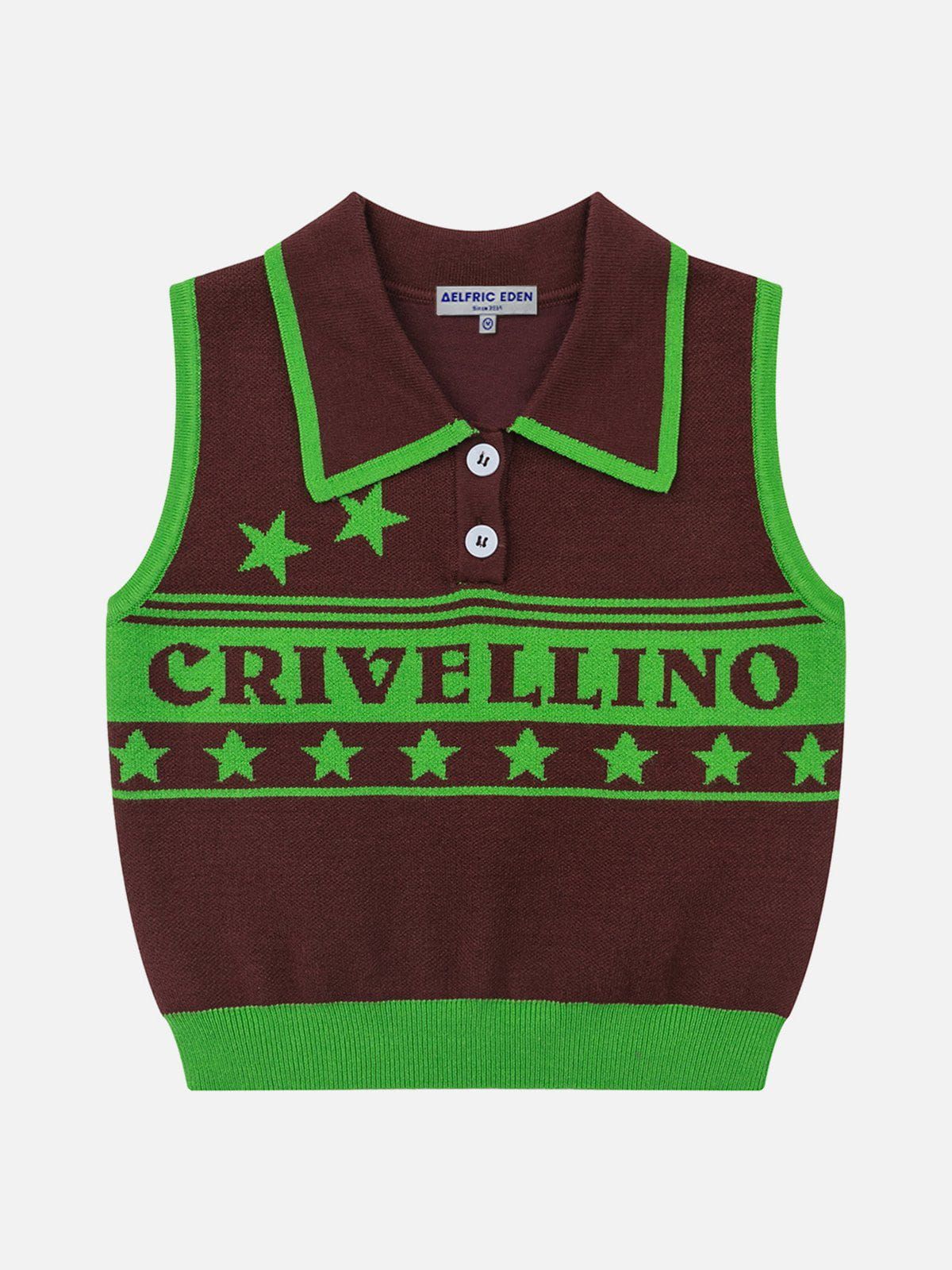 Color Block Letter Jacquard Tank Top sold by Aelfric Eden