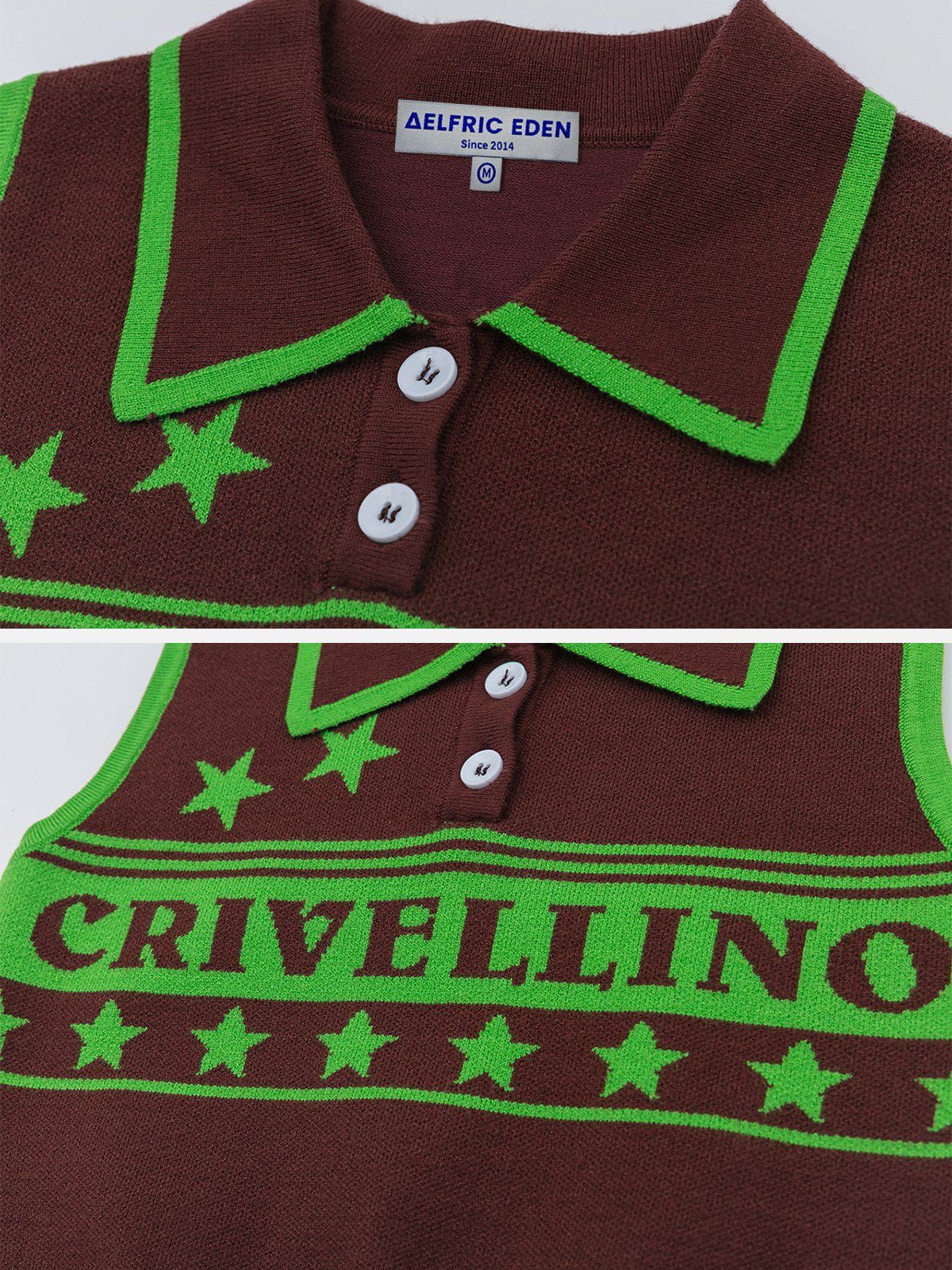 Color Block Letter Jacquard Tank Top sold by Aelfric Eden product image thumbnail 3